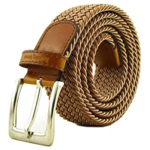 115CM Men Women Stretch Braided Elastic Canvas Belt Casual Pin Buckle Pants Strip