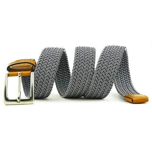 115CM Men Women Stretch Braided Elastic Canvas Belt Casual Pin Buckle Pants Strip