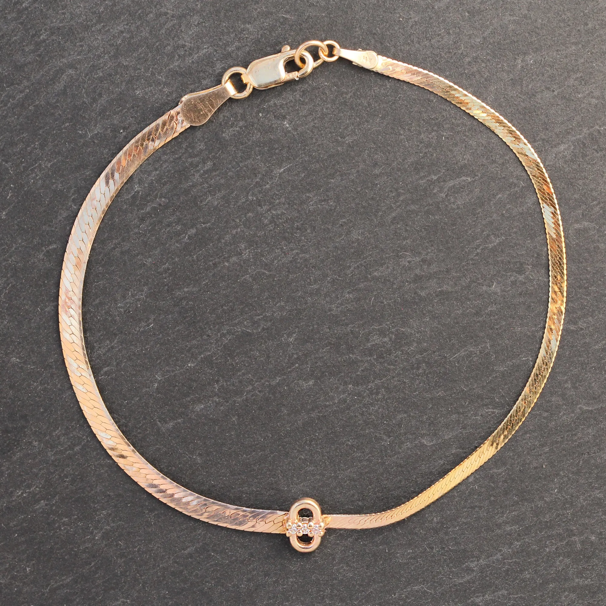 14k Gold   Diamond Station Bracelet