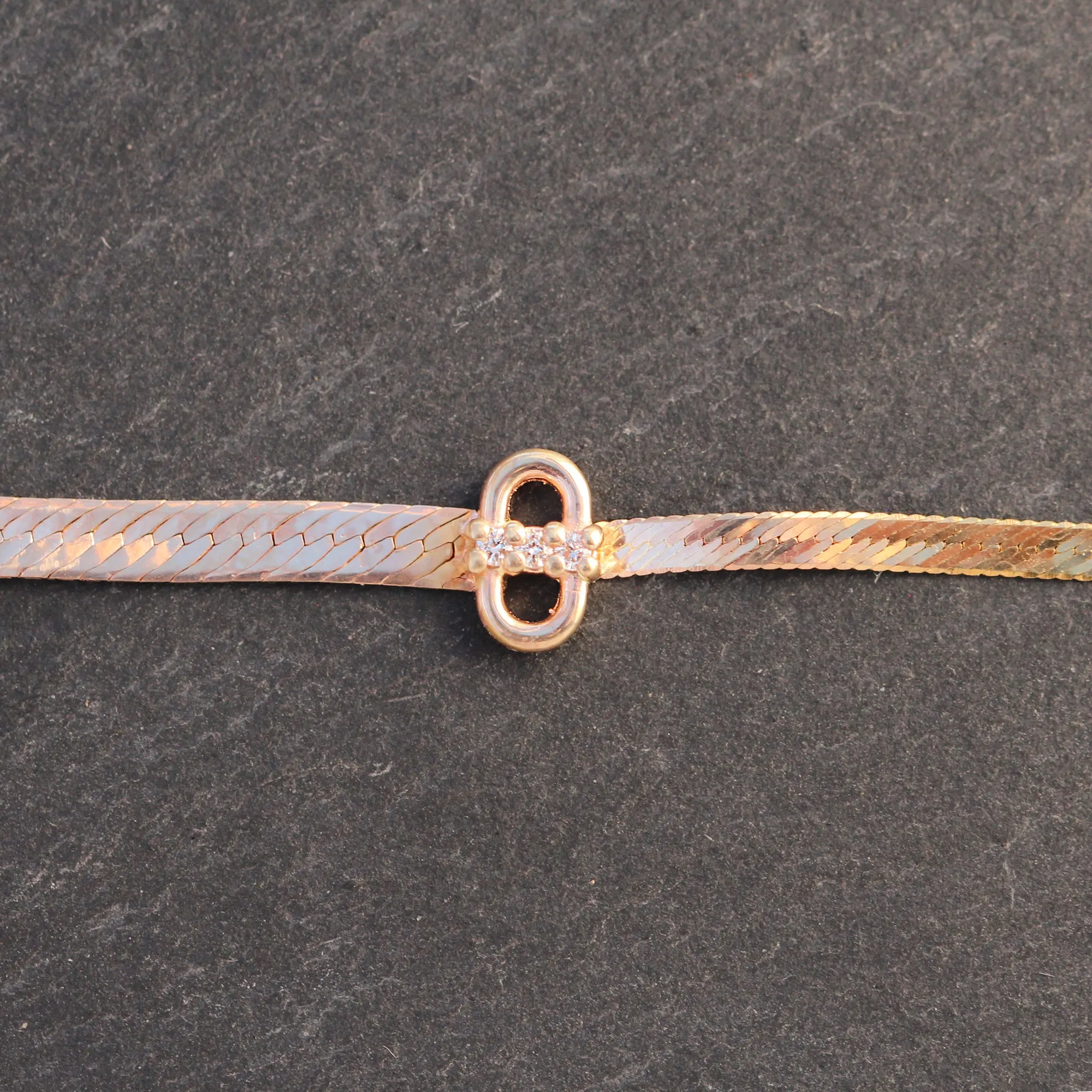 14k Gold   Diamond Station Bracelet