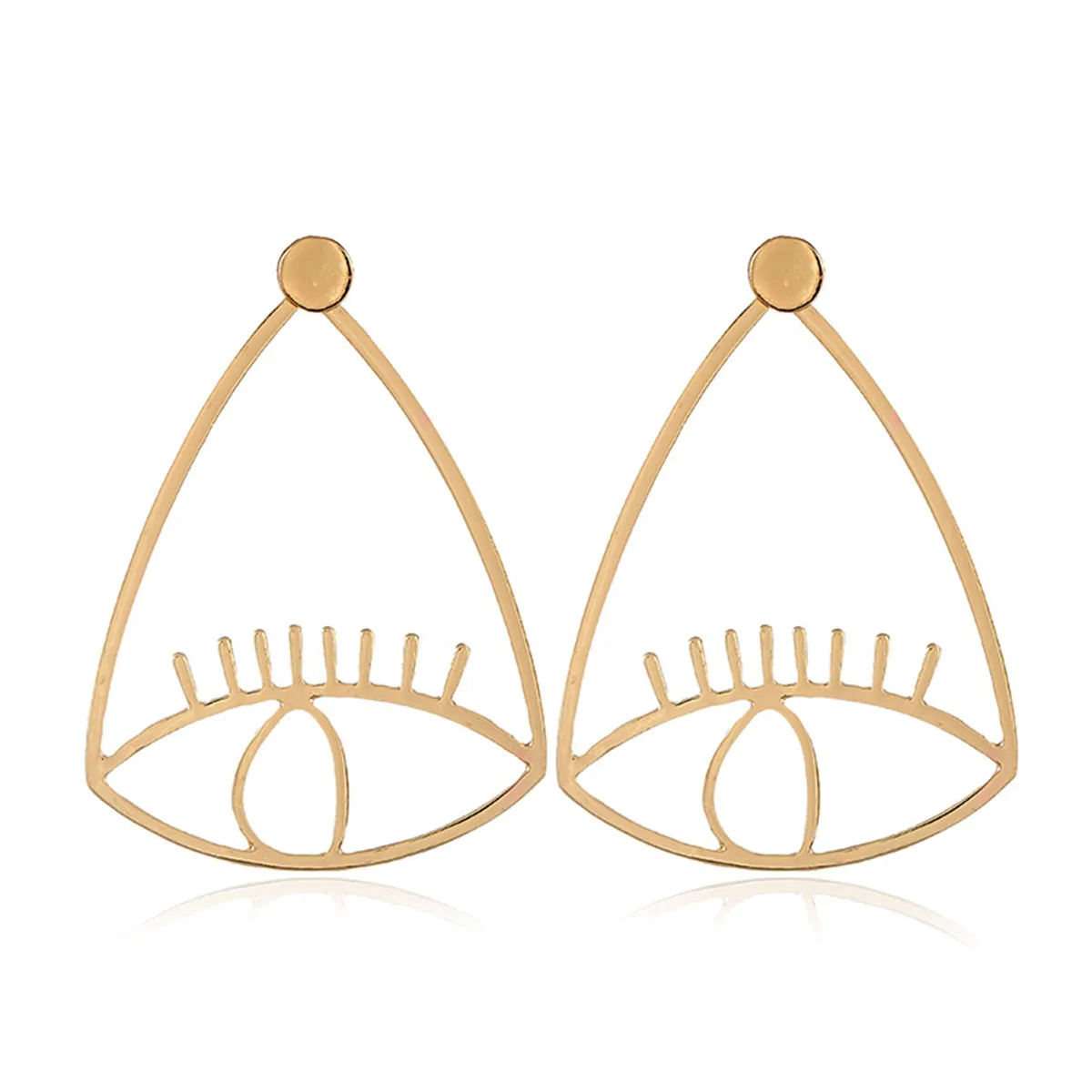 18K Gold-Plated Open Eye Drop Earrings