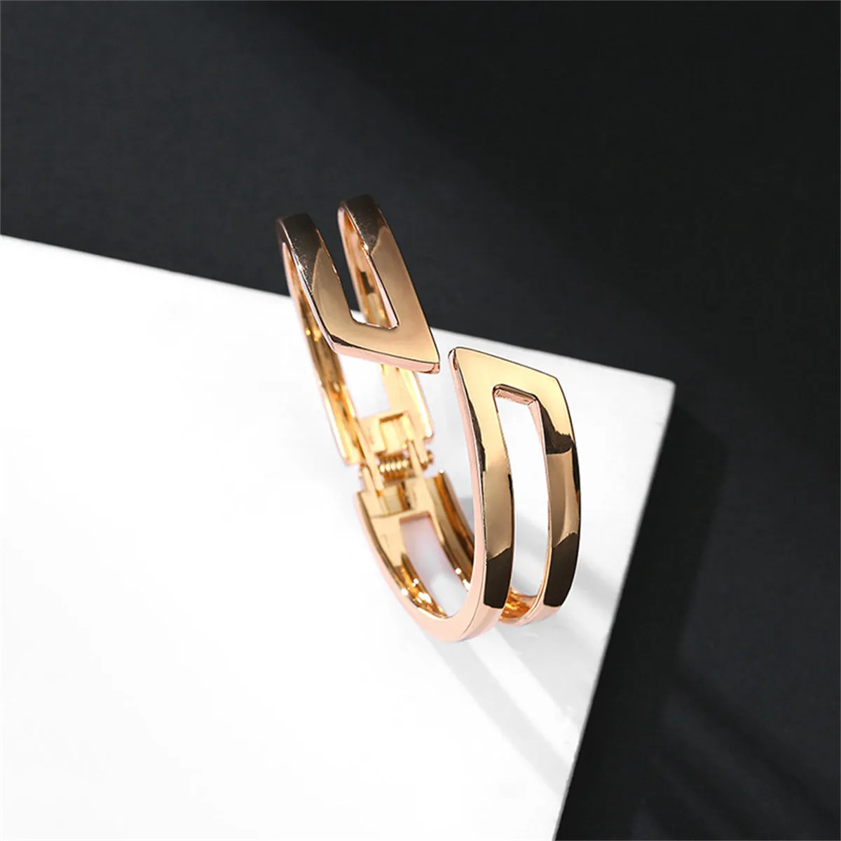 18K Gold-Plated Open Layered Bypass Bangle