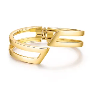 18K Gold-Plated Open Layered Bypass Bangle