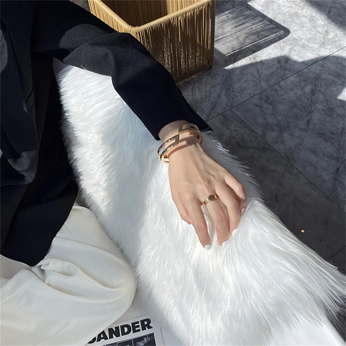 18K Gold-Plated Open Layered Bypass Bangle