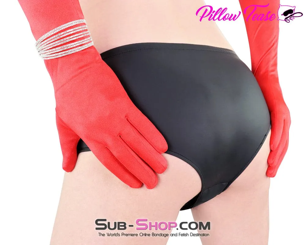 5723M-SIS      Sissy Boi Leather Look 4 Feminization Way Stretch Silicone Butt Plug Sexy Man Panties
