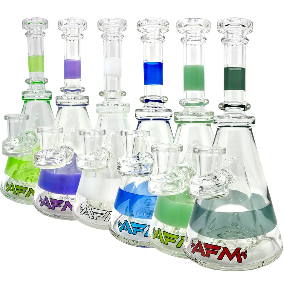 8" AFM Pyramid Clear Glass Dab Rig