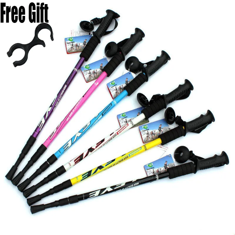 Adjustable antishock trekking and hiking walking stick