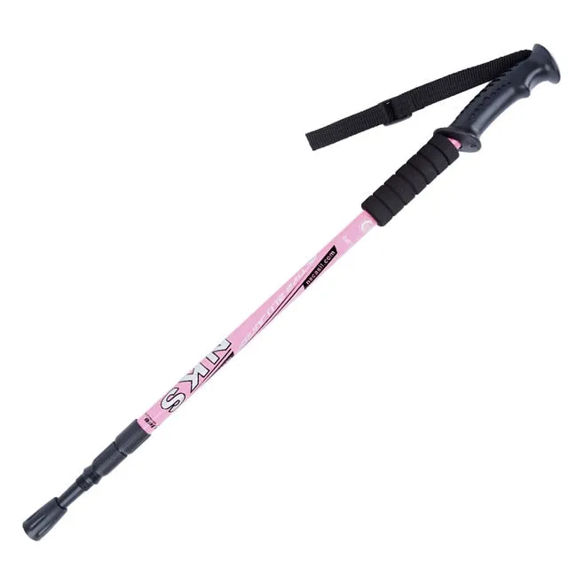 Adjustable antishock trekking and hiking walking stick
