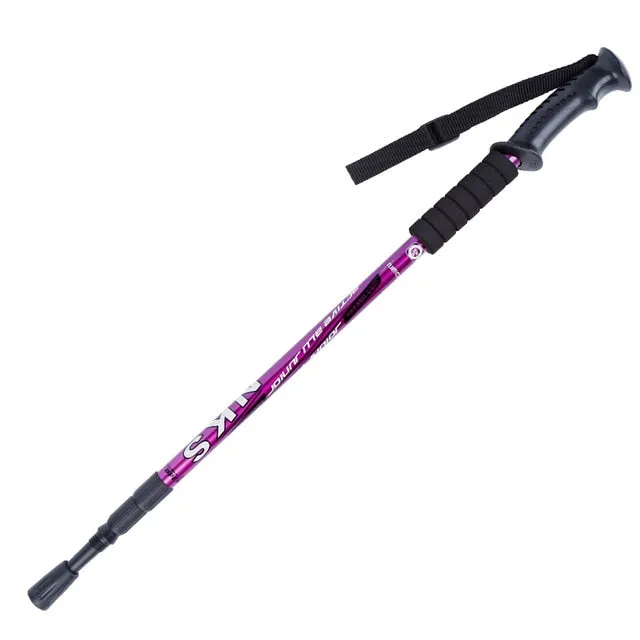 Adjustable antishock trekking and hiking walking stick