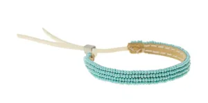 Adjustable Leather Bracelet (Turquoise)