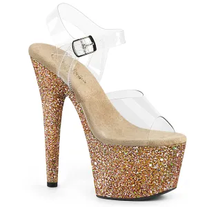 ADORE-708LG  Clear/Rose Gold Multi Glitter