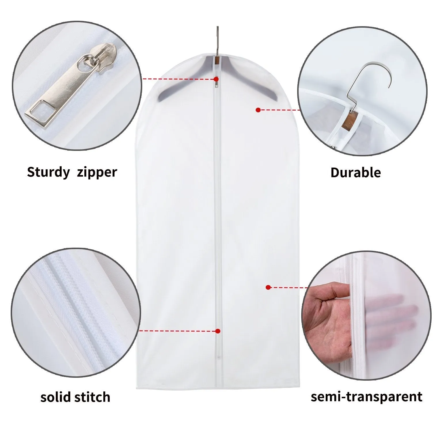allhom dust Proof Clothing Bags - Pack of 6 pcs 60 inch Large Hanging Garment Bags and Cedar Balls, for Coat, Long Dress, Gowns, and Dance Costumes