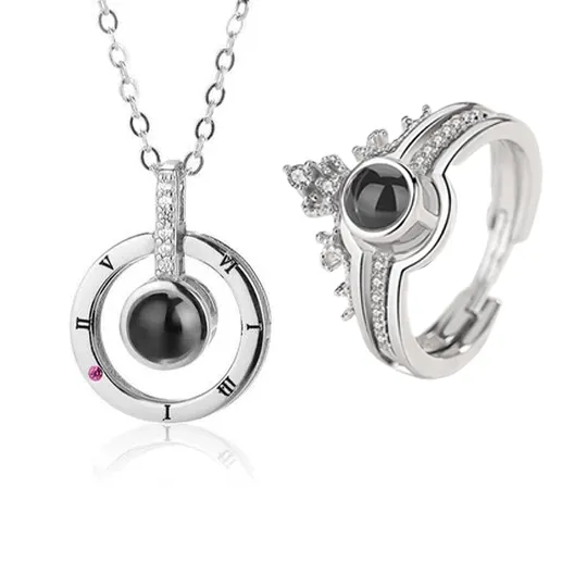 Amare™ 100 Languages "I LOVE YOU" Ring, Necklace