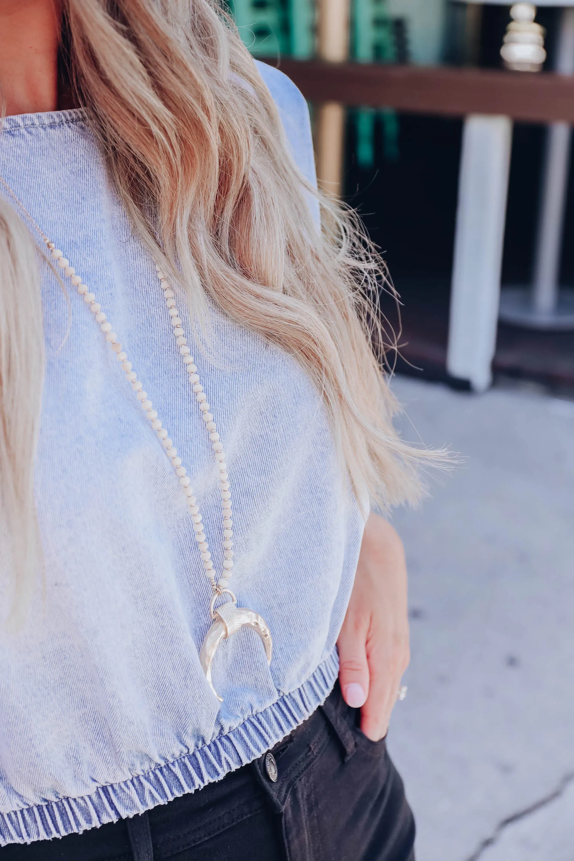 Ameria Beaded Horn Necklace