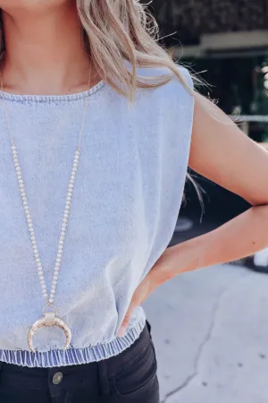 Ameria Beaded Horn Necklace