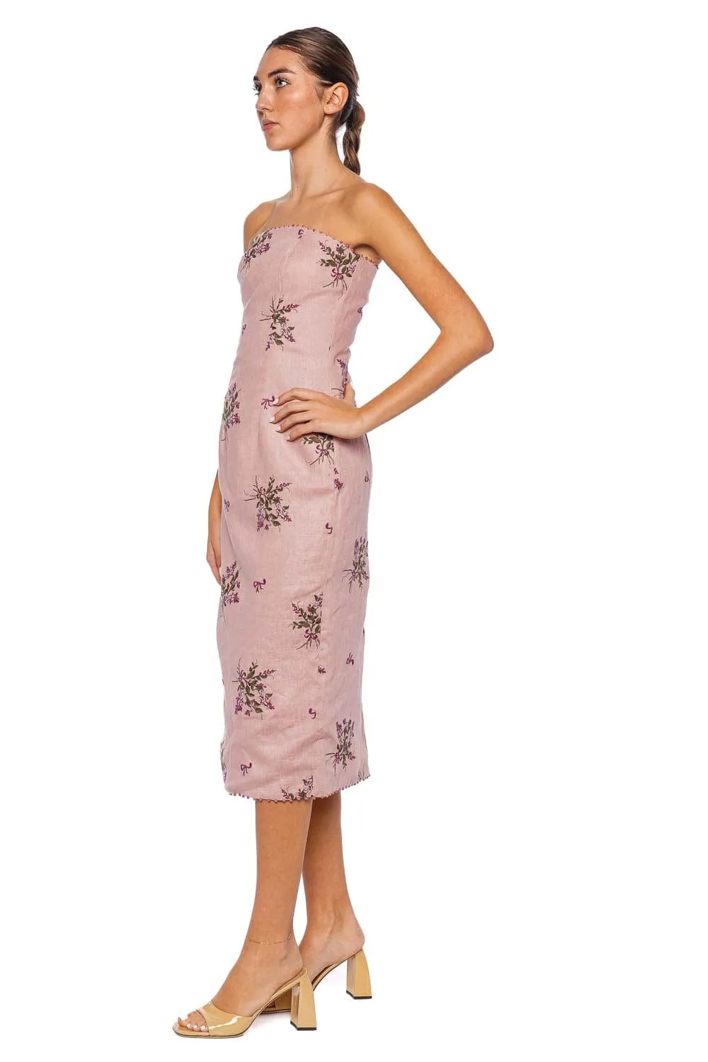 Armonia Wisteria Strapless Midi Dress