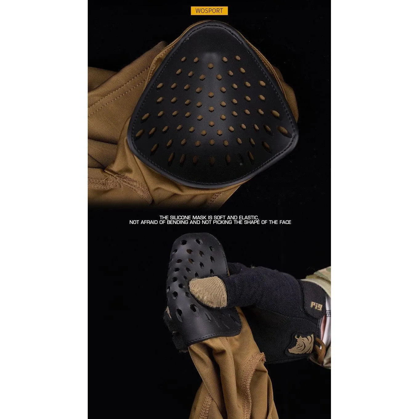 Balaclava with rubber protective mask WST 2.0 - MC