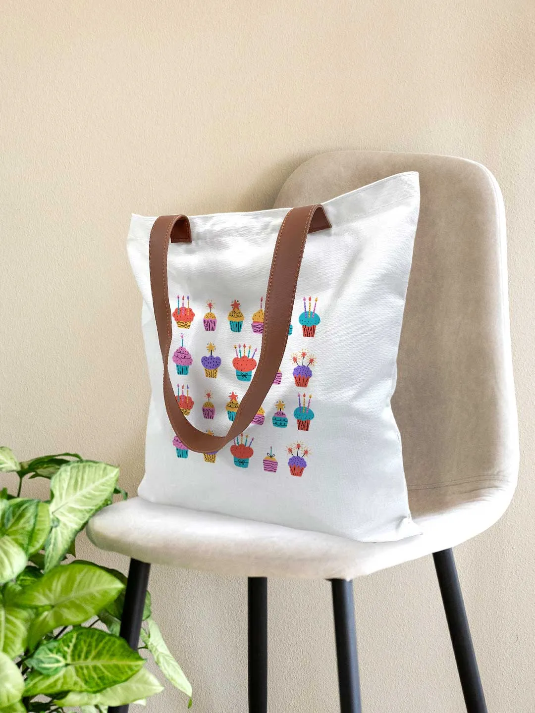Bday Cupcakes - Casual Tote Bag Canvas Off White