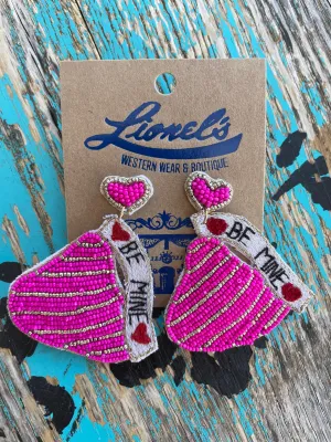 Be Mine Beaded & Embroidered Earrings