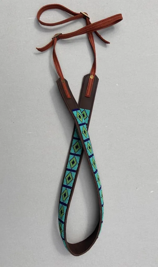 Beaded Leather Camera Strap