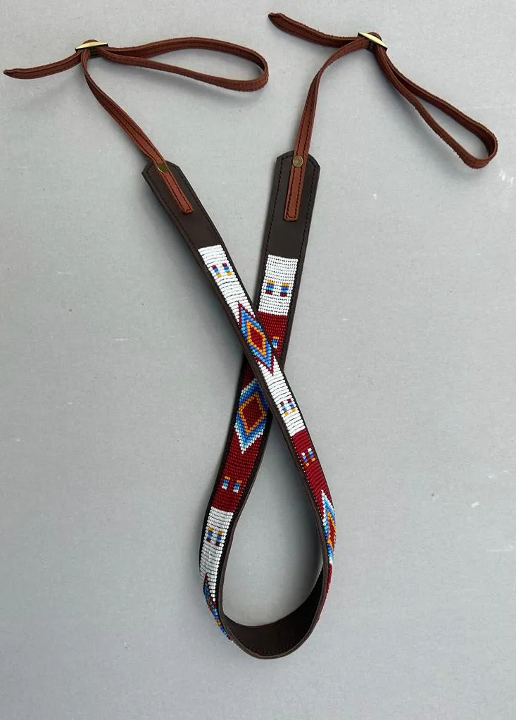 Beaded Leather Camera Strap