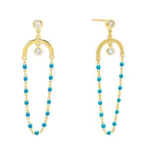 Beaded Loop Stud Earring