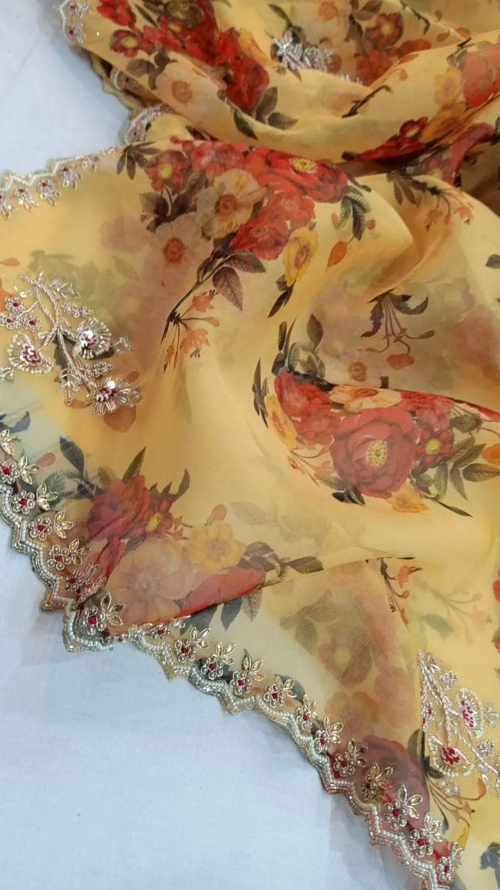 Beautiful Designer Organza Saree