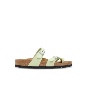 Birkenstock Mayari Nubuck Leather Faded Lime Sandals