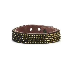 Black and Gold Beaded Cuffs