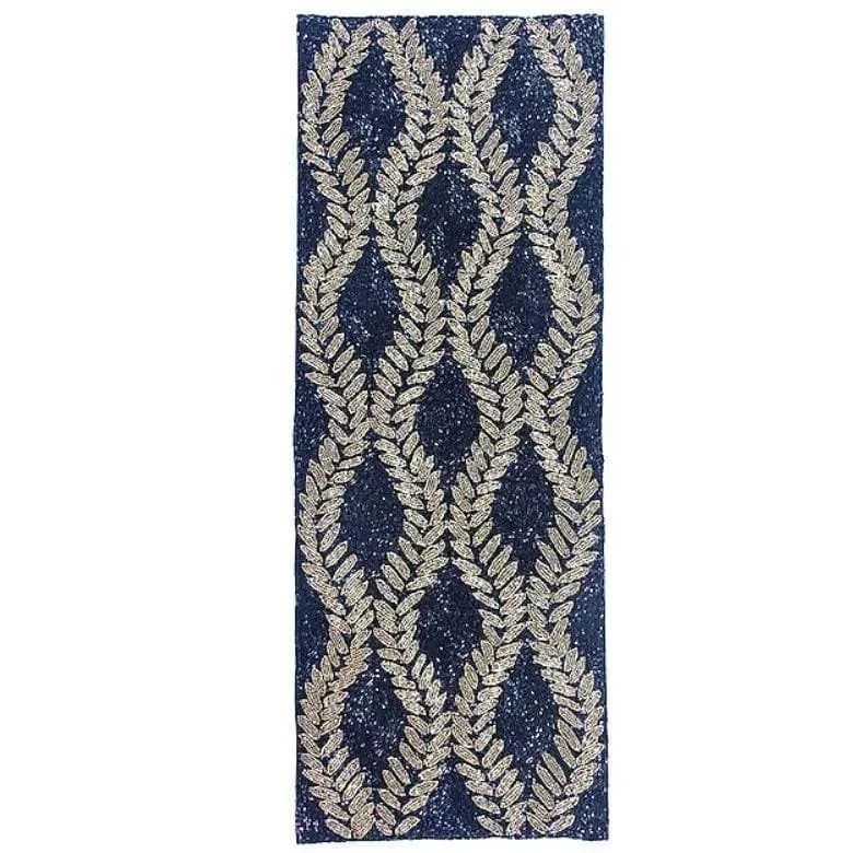 Black Canvas Handcrafted Beaded Table Runner