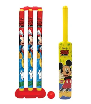 Bless Amazing Kids Cricket Kit Set with Bat Balls Wickets Bells - Indoor, Beach, Outdoor, Garden Play Set for 2-6 Yrs Kids (Plastic, Yellow)
