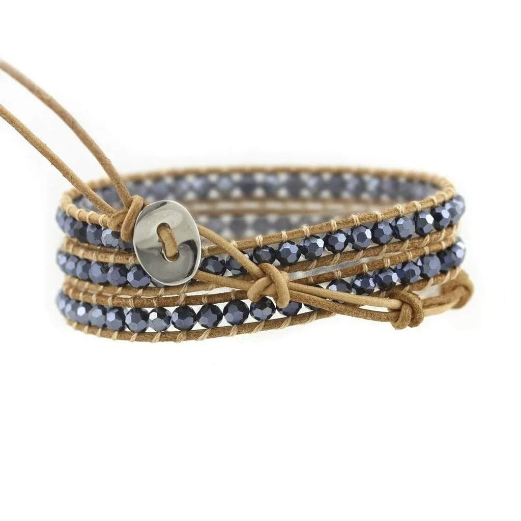 Blue Slate Leather Wrap