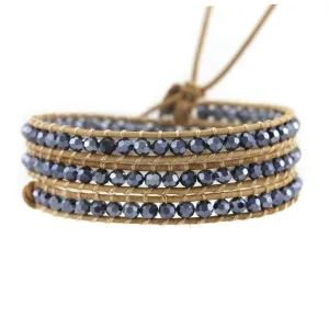 Blue Slate Leather Wrap