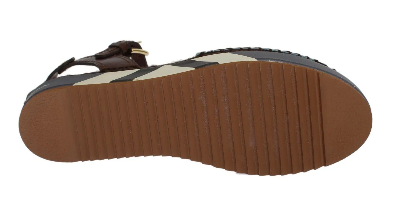 Blue Striped Espadrilles Sandals
