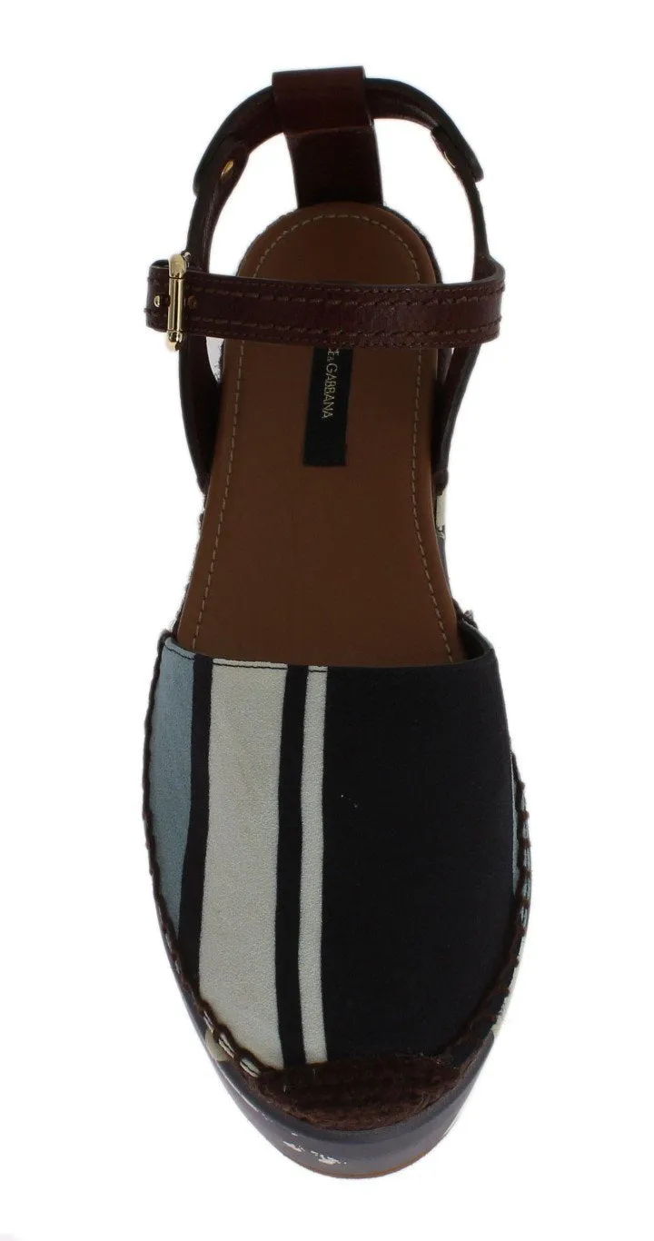 Blue Striped Espadrilles Sandals
