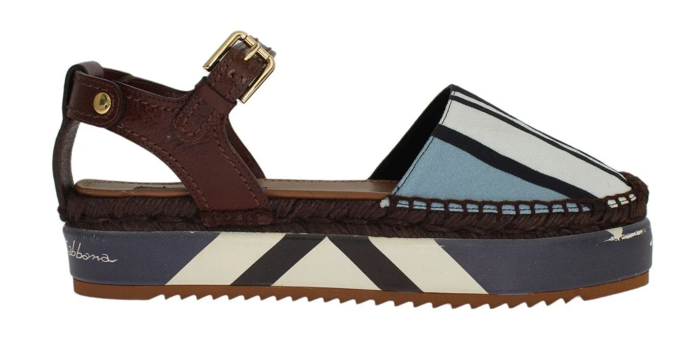 Blue Striped Espadrilles Sandals