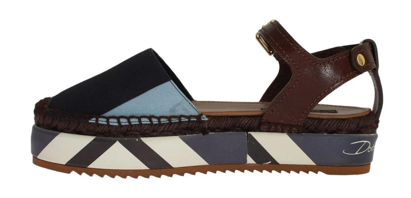 Blue Striped Espadrilles Sandals