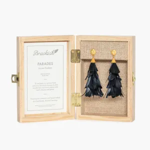 Brackish - Parades Statement Earring - Black Goose Feathers