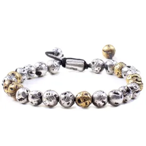 Brass & Silver Lava Rock Stalked Bracelet