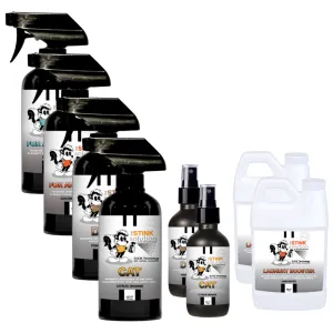 Buy 4 Get Super Sample Bundle FREE - 1 Coconut Mango (16 oz), 1 Tranquility (16 oz), 1 Dog (16 oz), Cat (16 oz), 1 Dog (4 oz), 1 Cat (4 oz),   2 Unscented Mini Laundry Boosters | Odor Eliminating Spray