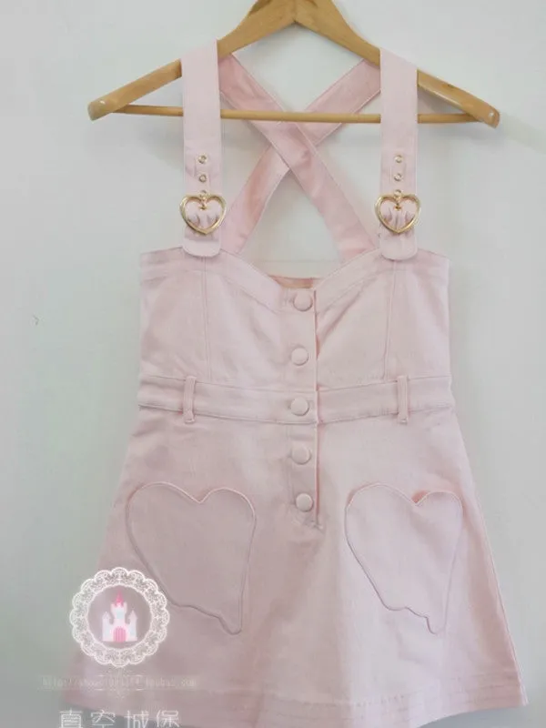 candy heart adjustable strap dress