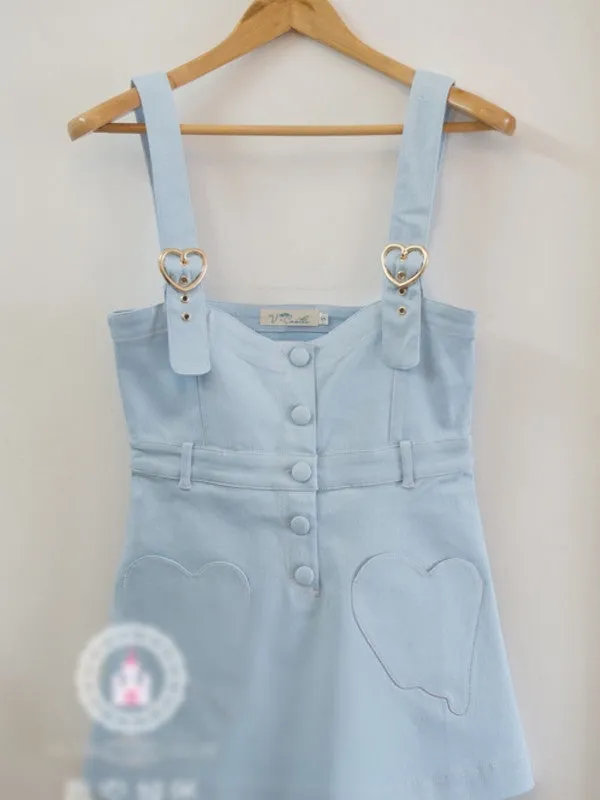 candy heart adjustable strap dress