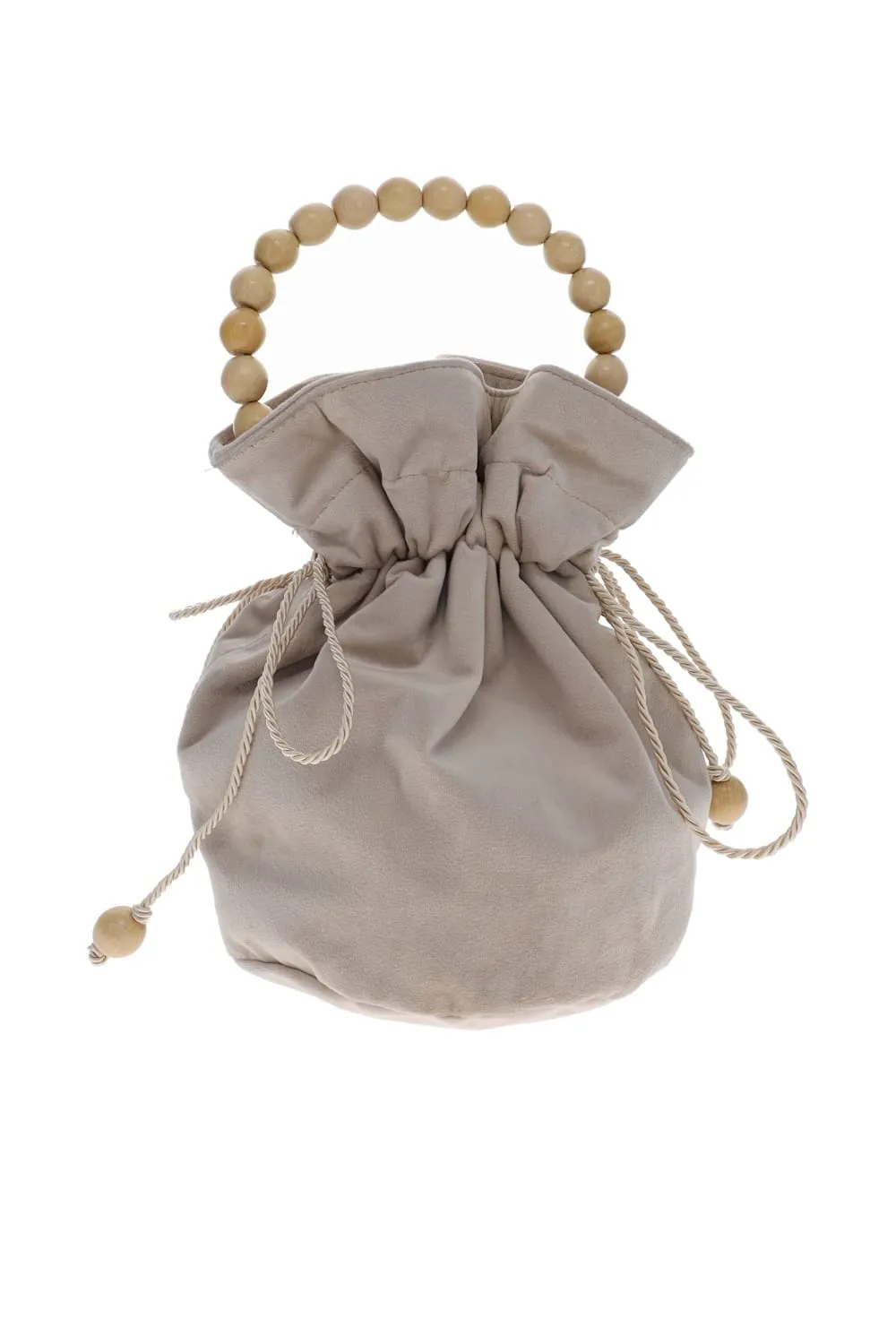 Carol Beige Embroidered Palm Beaded Bag
