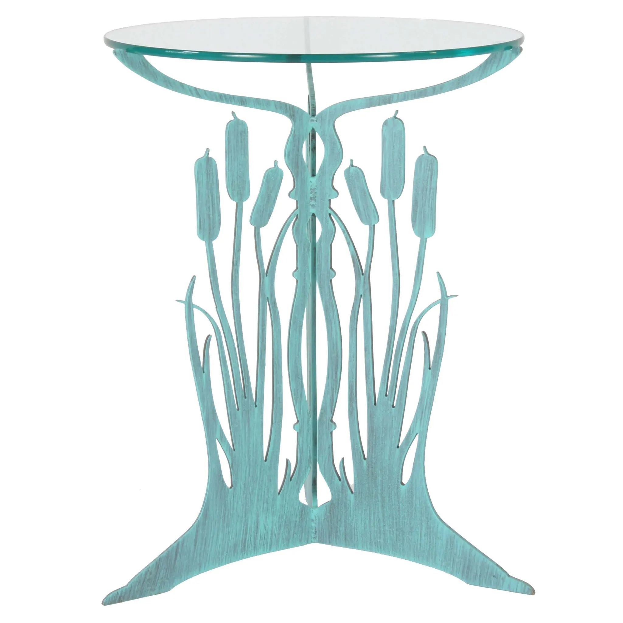 Cattail Table, End Table, Metal Outdoor-Indoor Sculptural Furniture by Cricket Forge