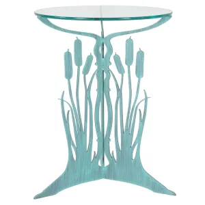 Cattail Table, End Table, Metal Outdoor-Indoor Sculptural Furniture by Cricket Forge