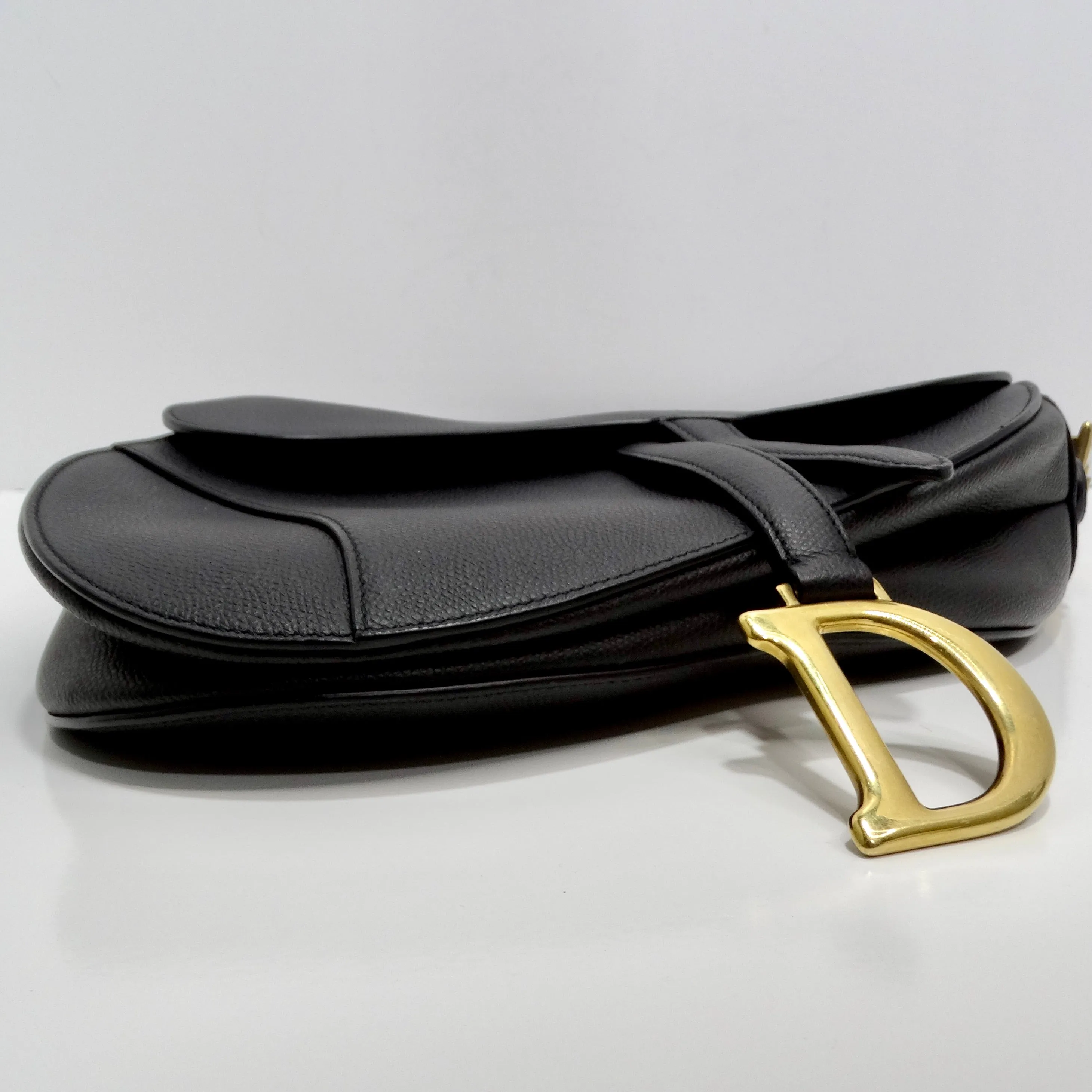Christian Dior Medium Saddle Bag in Black Calfskin