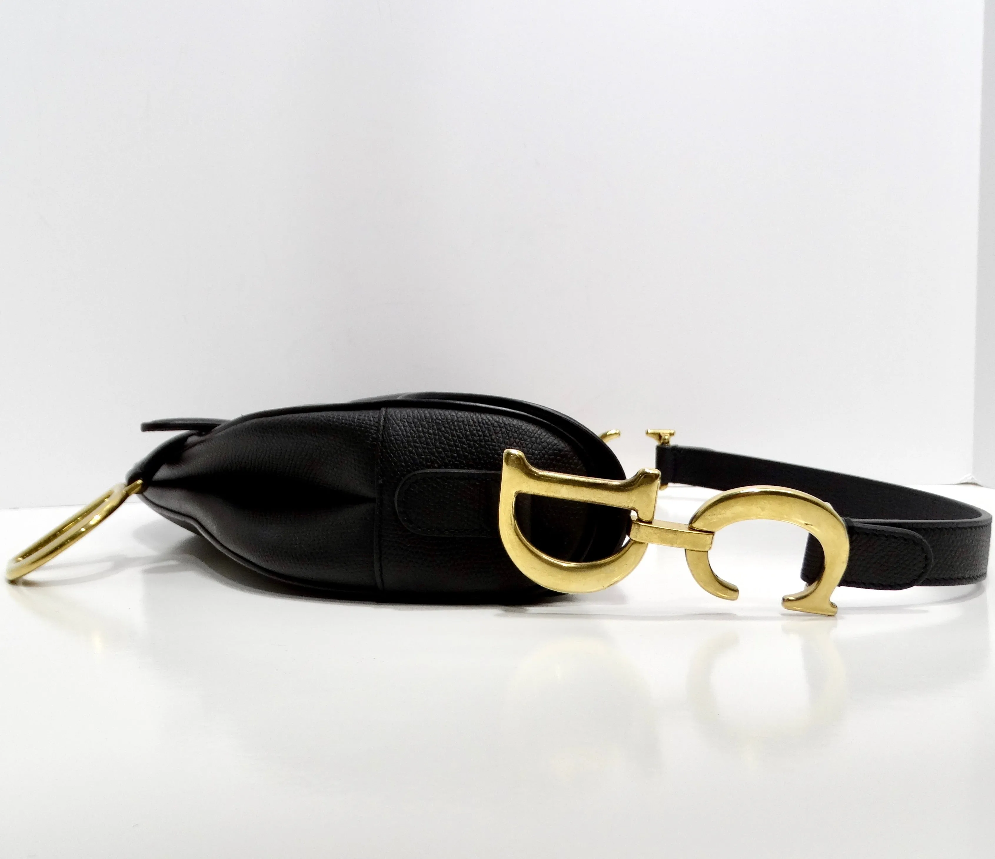 Christian Dior Medium Saddle Bag in Black Calfskin