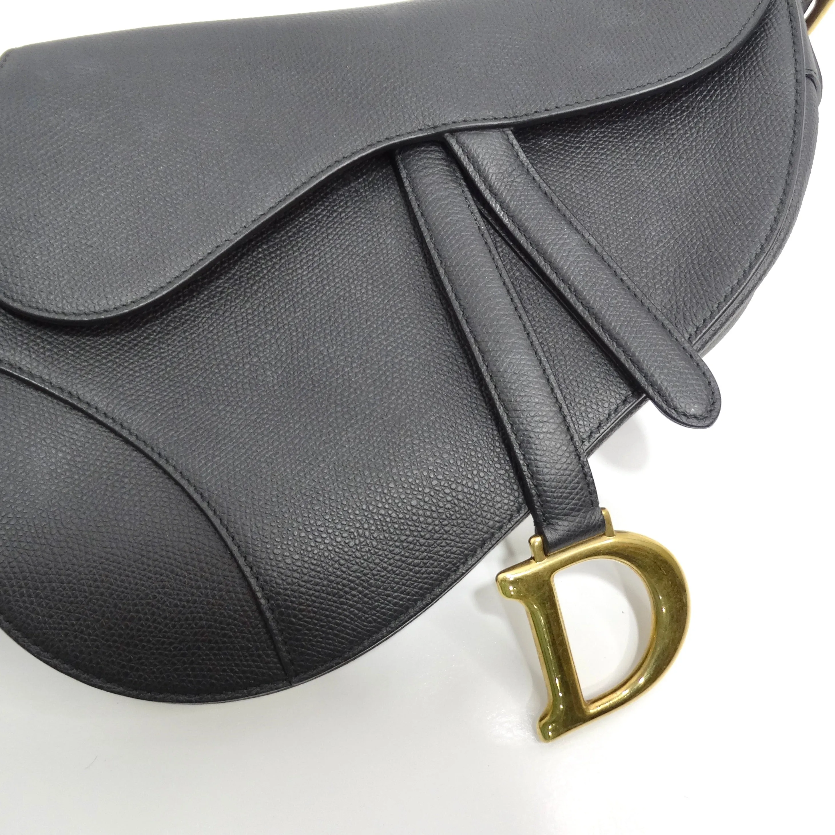Christian Dior Medium Saddle Bag in Black Calfskin
