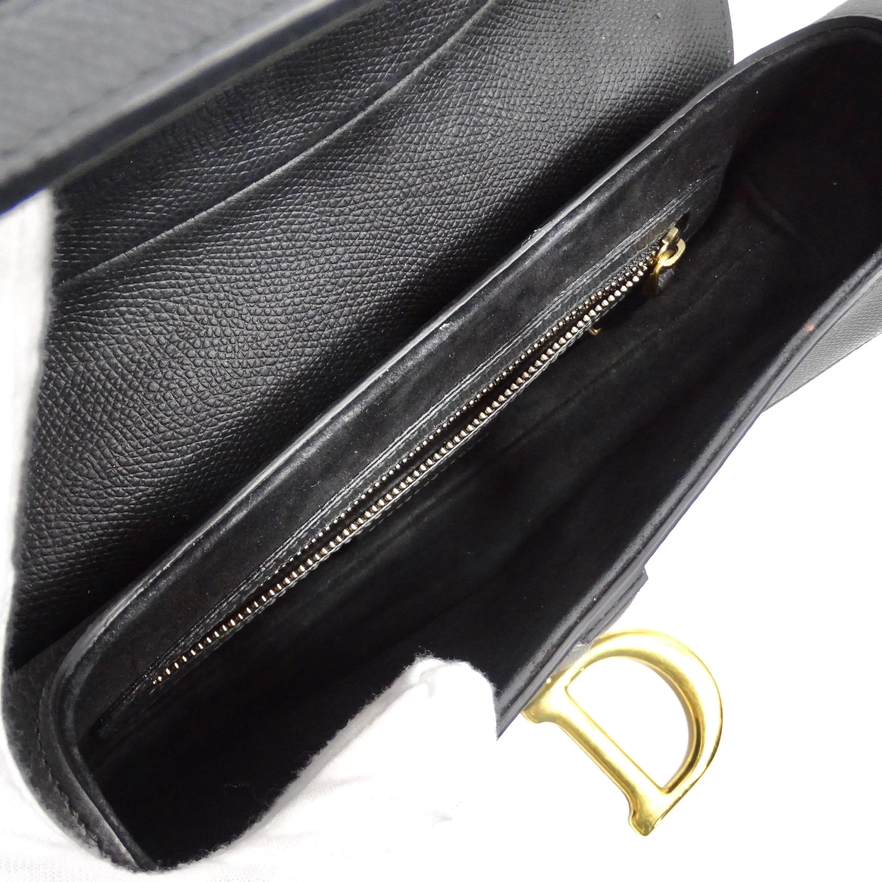Christian Dior Medium Saddle Bag in Black Calfskin
