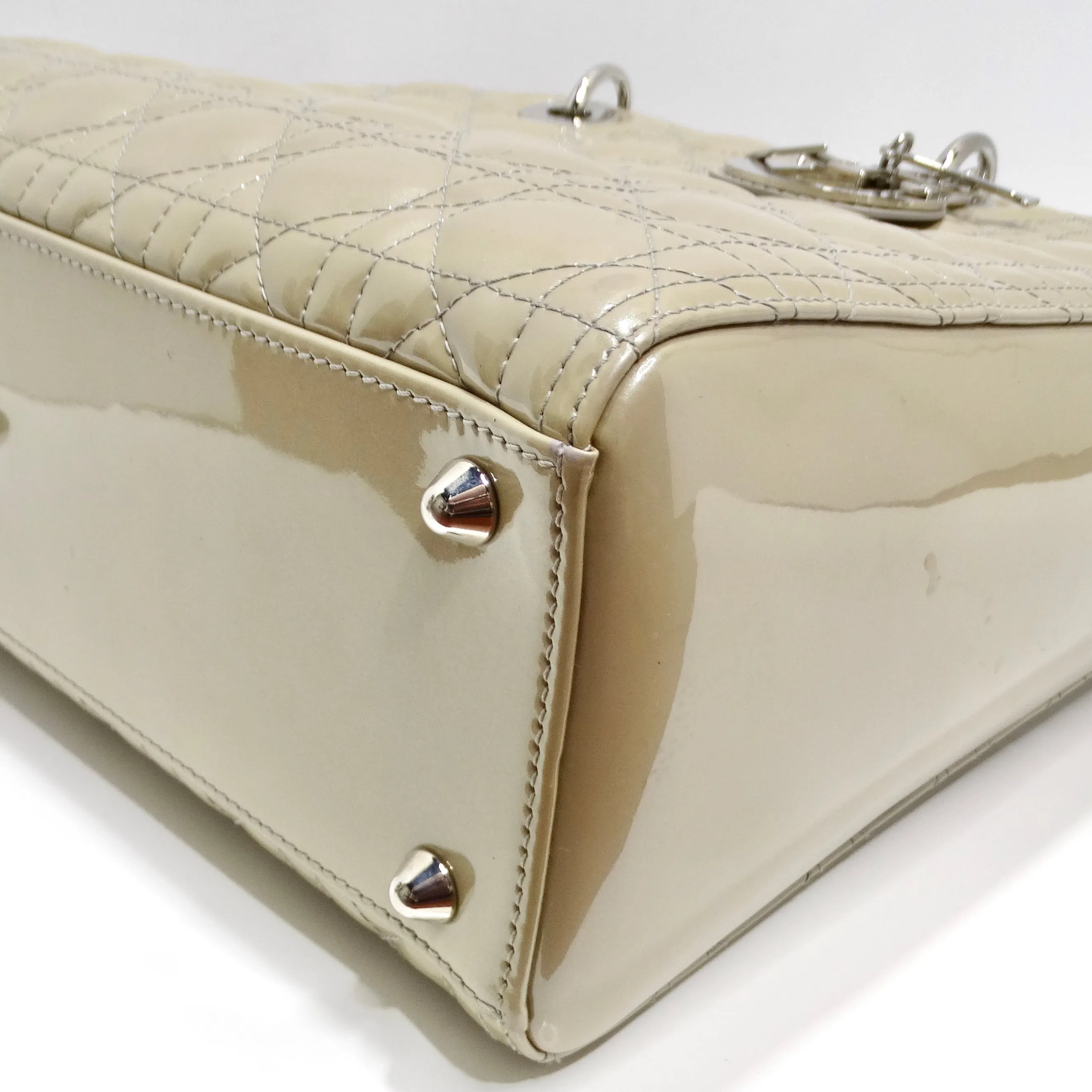 Christian Dior Patent Cannage Large Lady Dior Beige